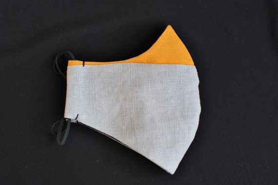 Face mask for women- Grey/Yellow - InconnuLAB
